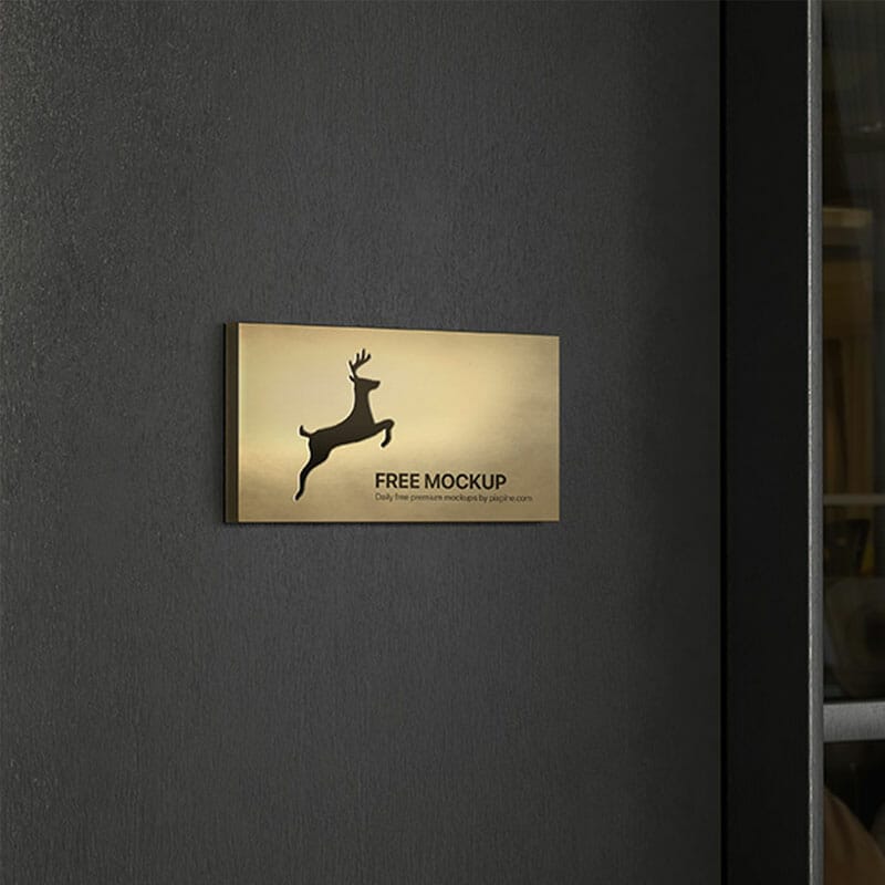 Free Door Sign Mockup