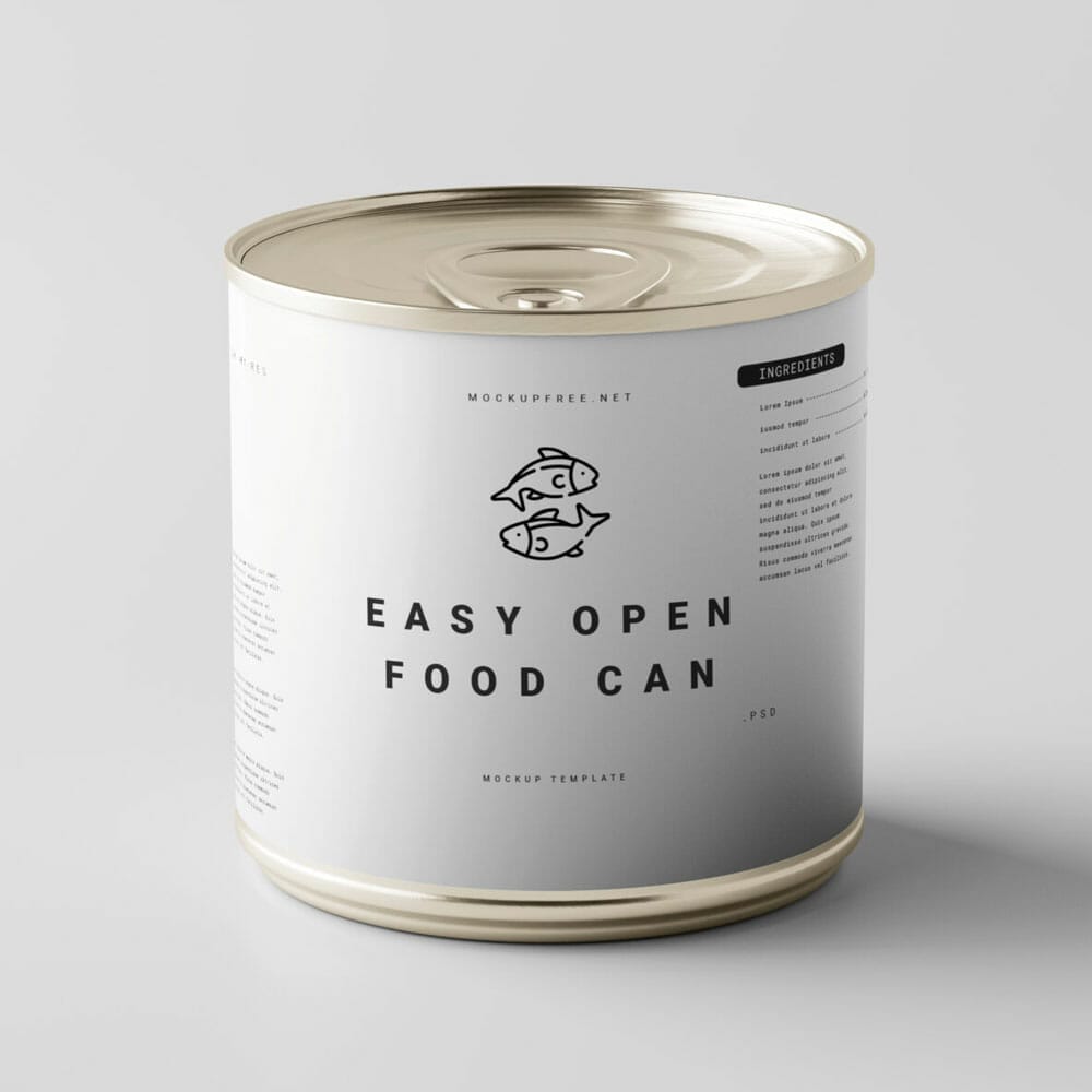 Free Easy Open Food Can Mockups