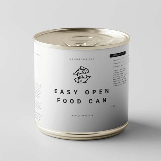Free Easy Open Food Can Mockups