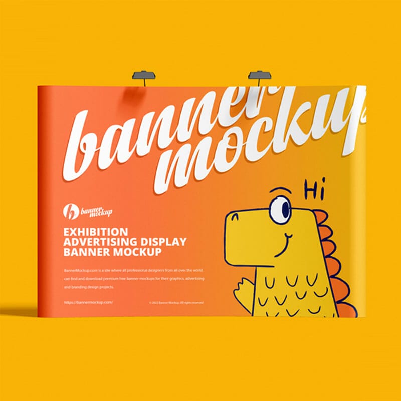 Free Exhibition Advertising Display Banner Mockup