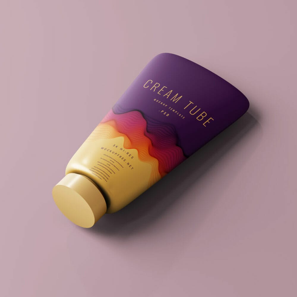 Free Flat Cream Tube Mockups