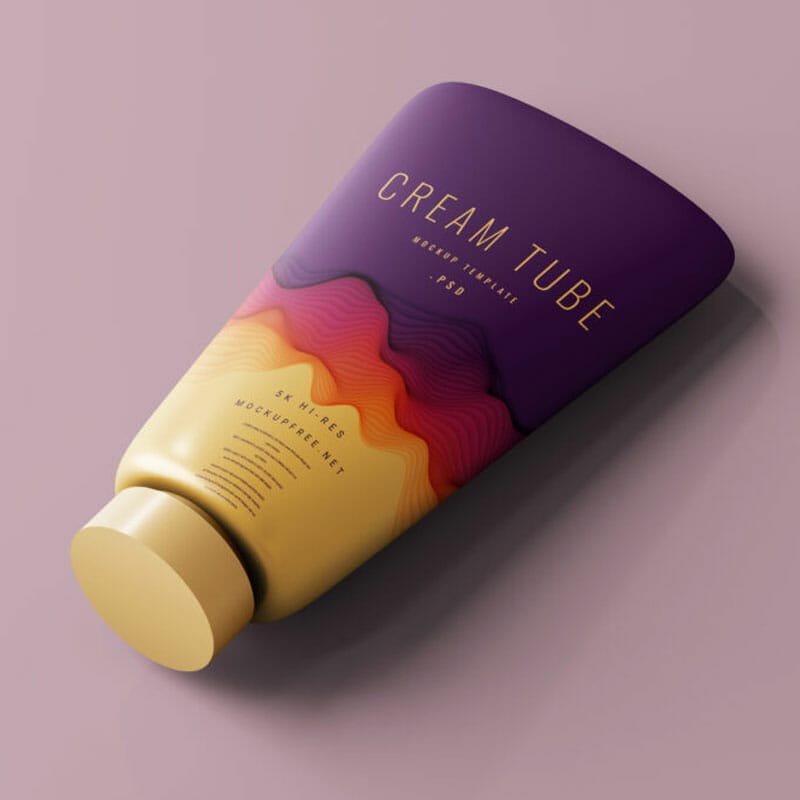 Free Flat Cream Tube Mockups