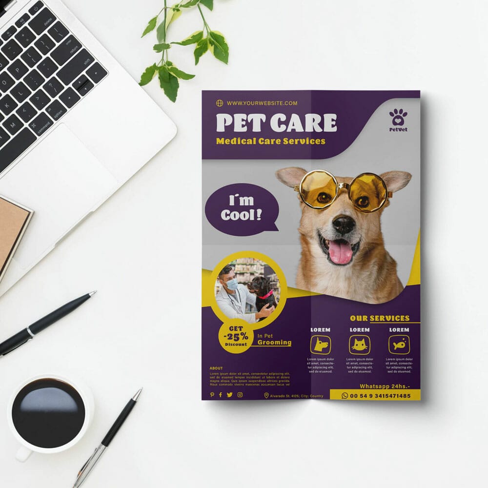 Free Folded Paper Mockup PSD Template