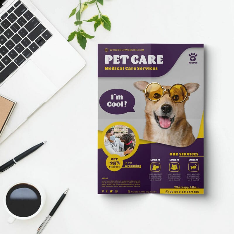 Free Folded Paper Mockup PSD Template