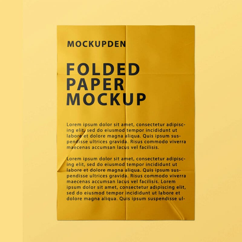 Free Folded Paper Mockup PSD Template