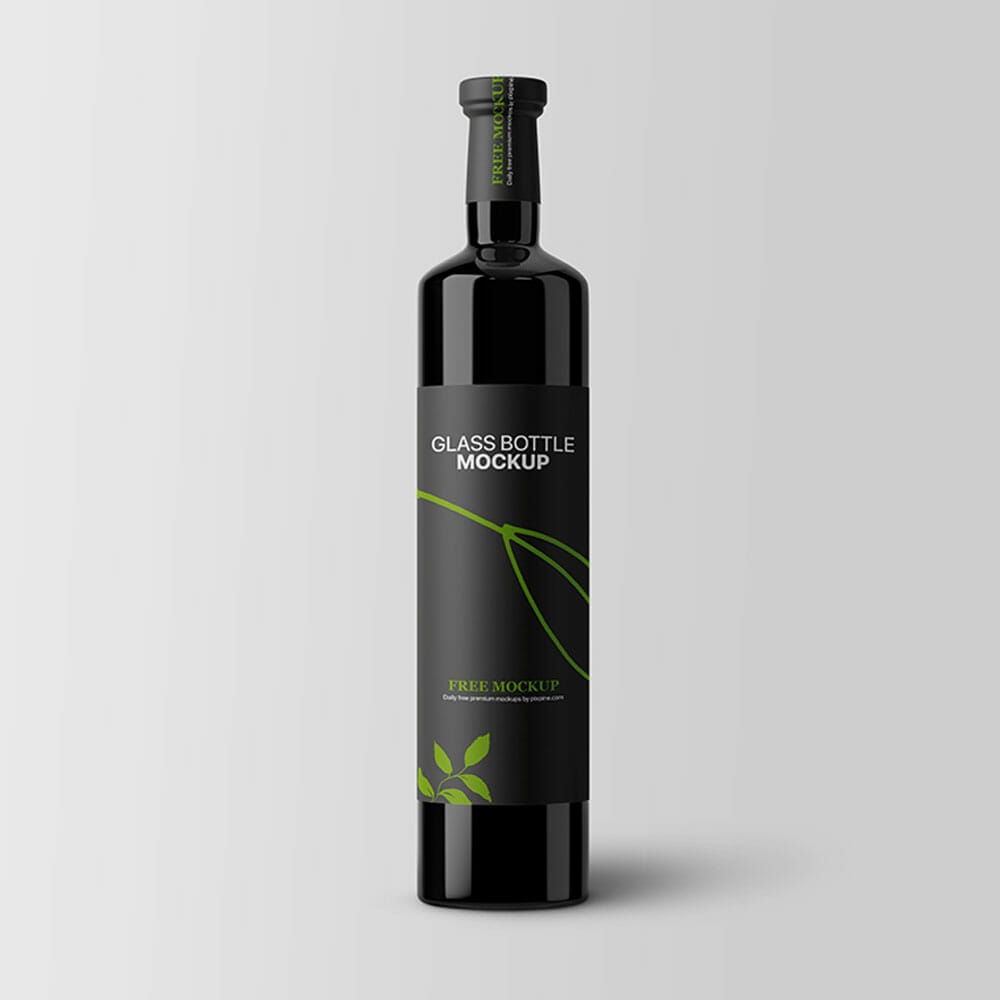 Free Glass Bottle PSD Mockup