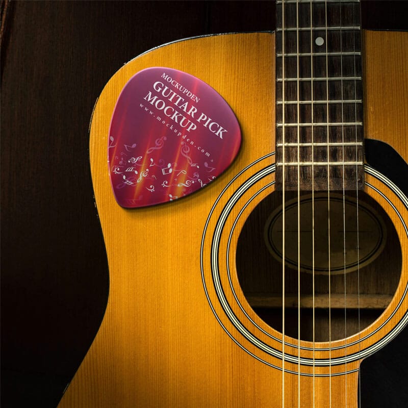 Free Guitar Pick Mockup PSD Template