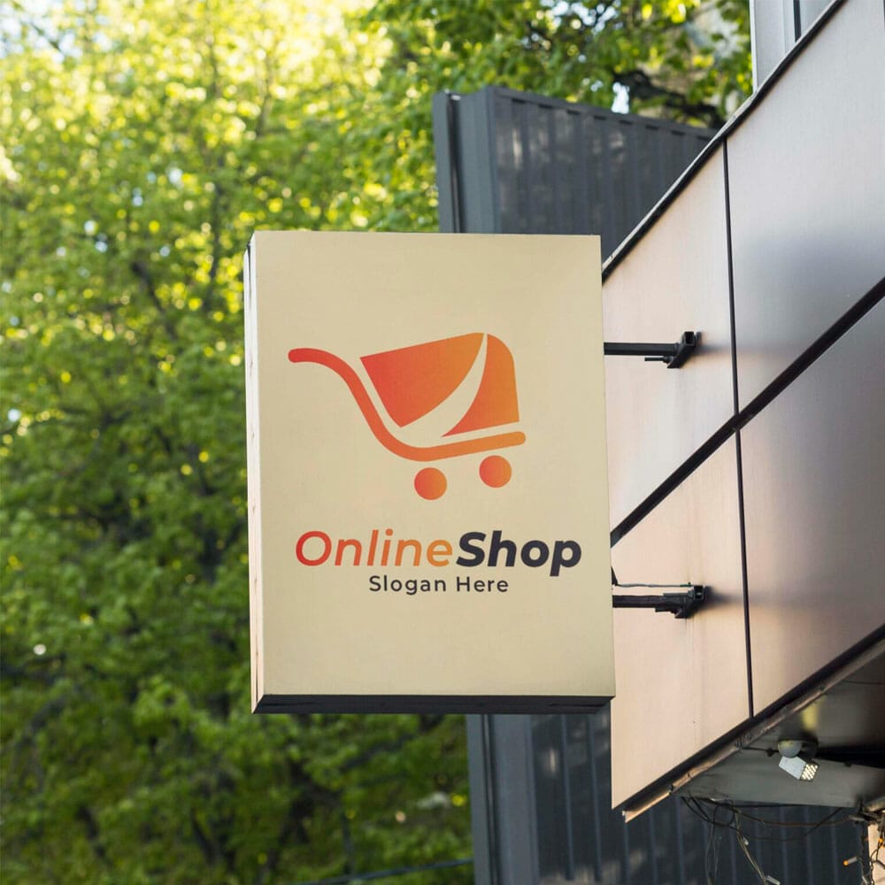 Free Hanging Sign Mockup PSD Template