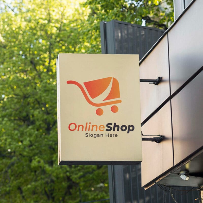 Free Hanging Sign Mockup PSD Template