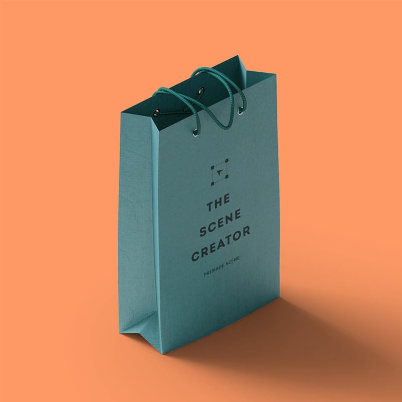 Free Isometric Paper Bag Mockup PSD