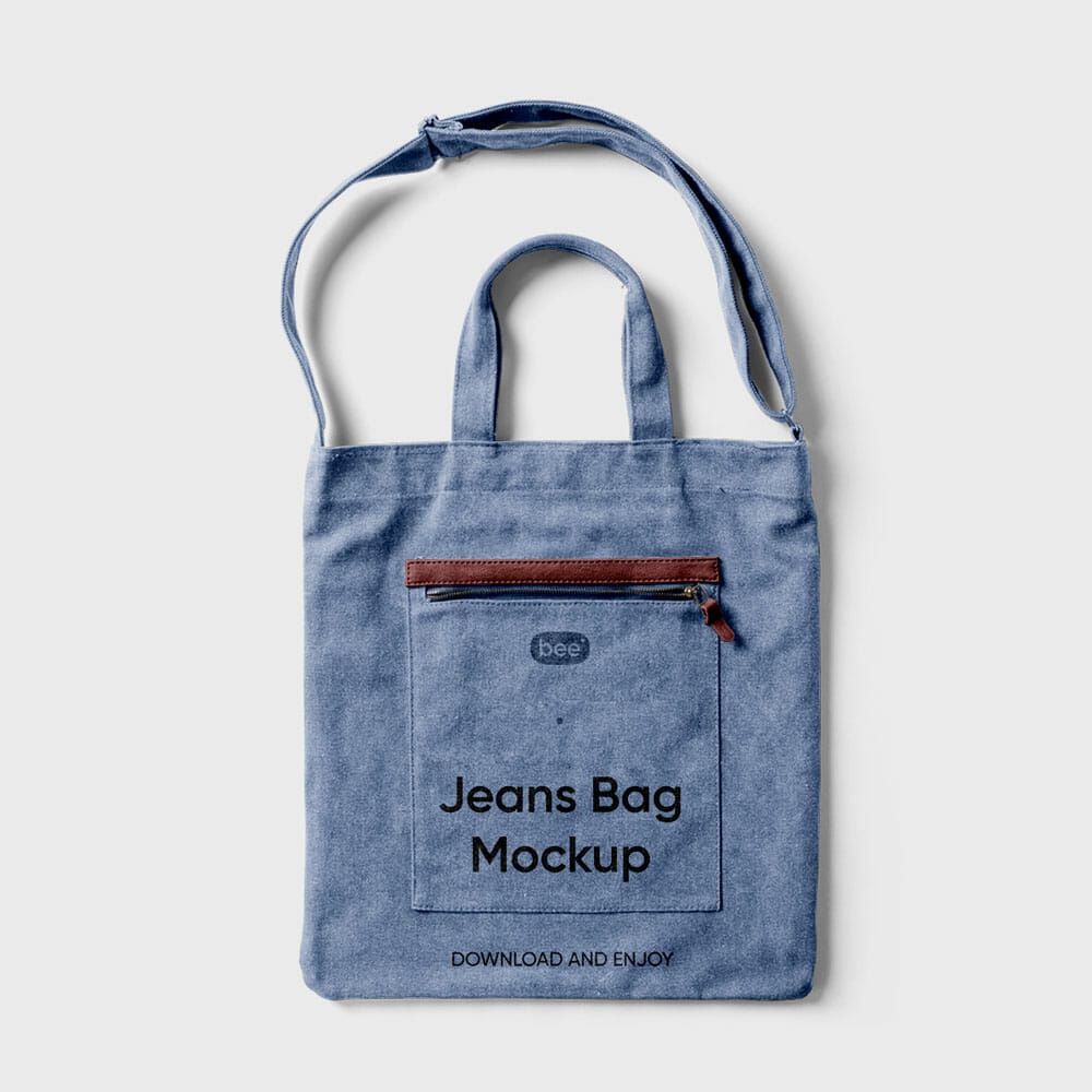 Free Jeans Bag Mockup