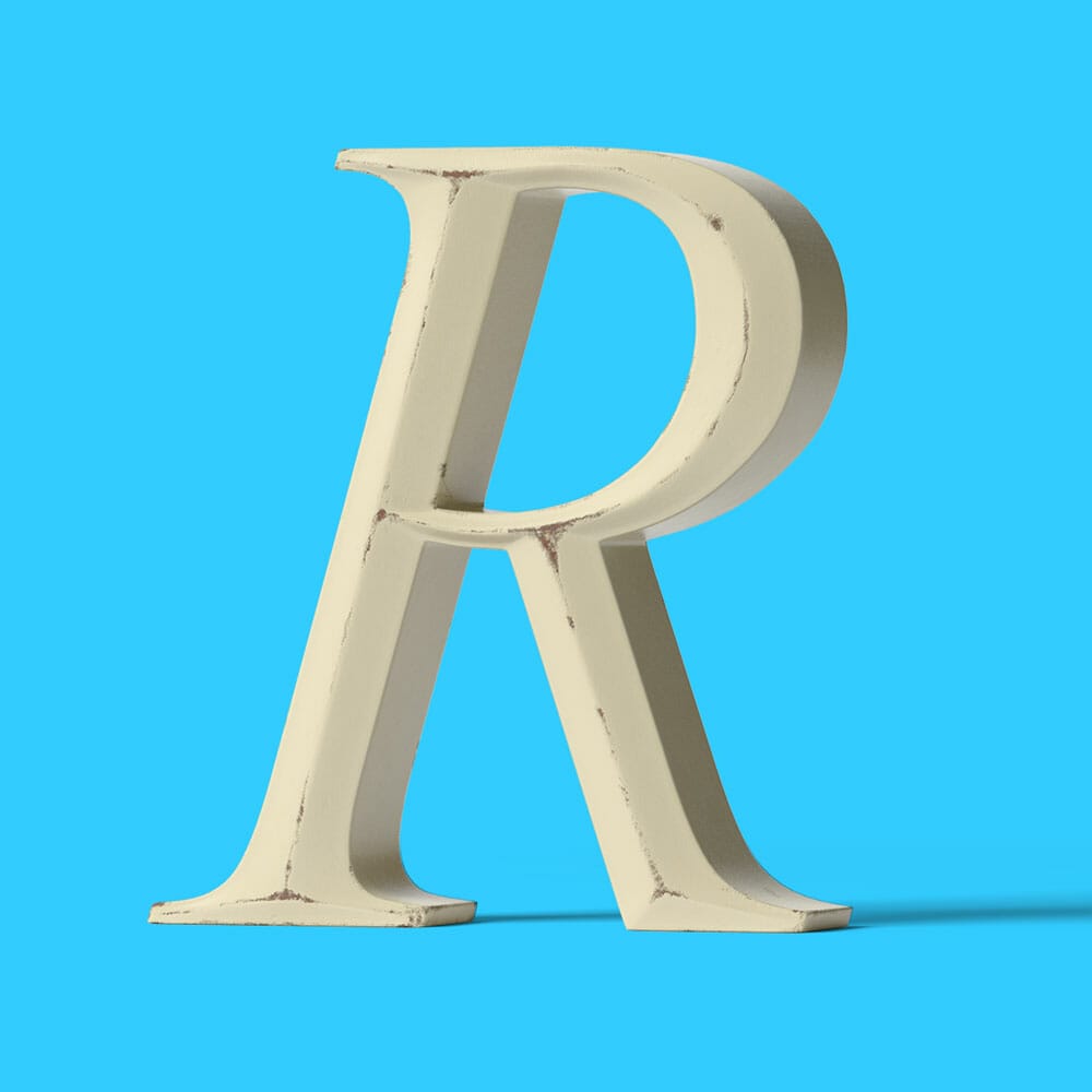 Free Letter R Mockup