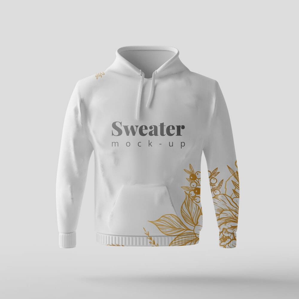 Free Long Sleeve Male Hoodie Sweatshirt Mockups