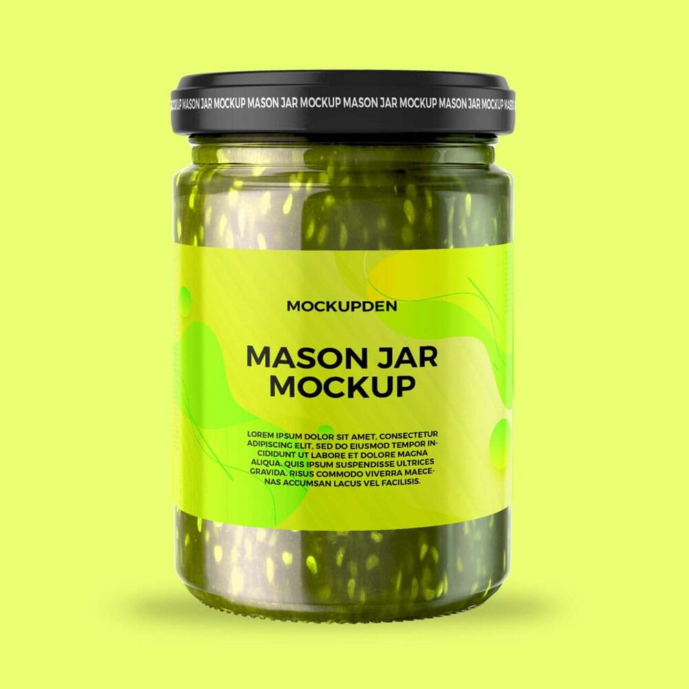 Free Mason Jar Mockup PSD Template