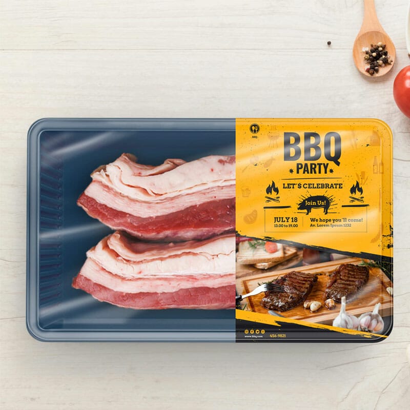 Free Meat Packaging Mockup PSD Template