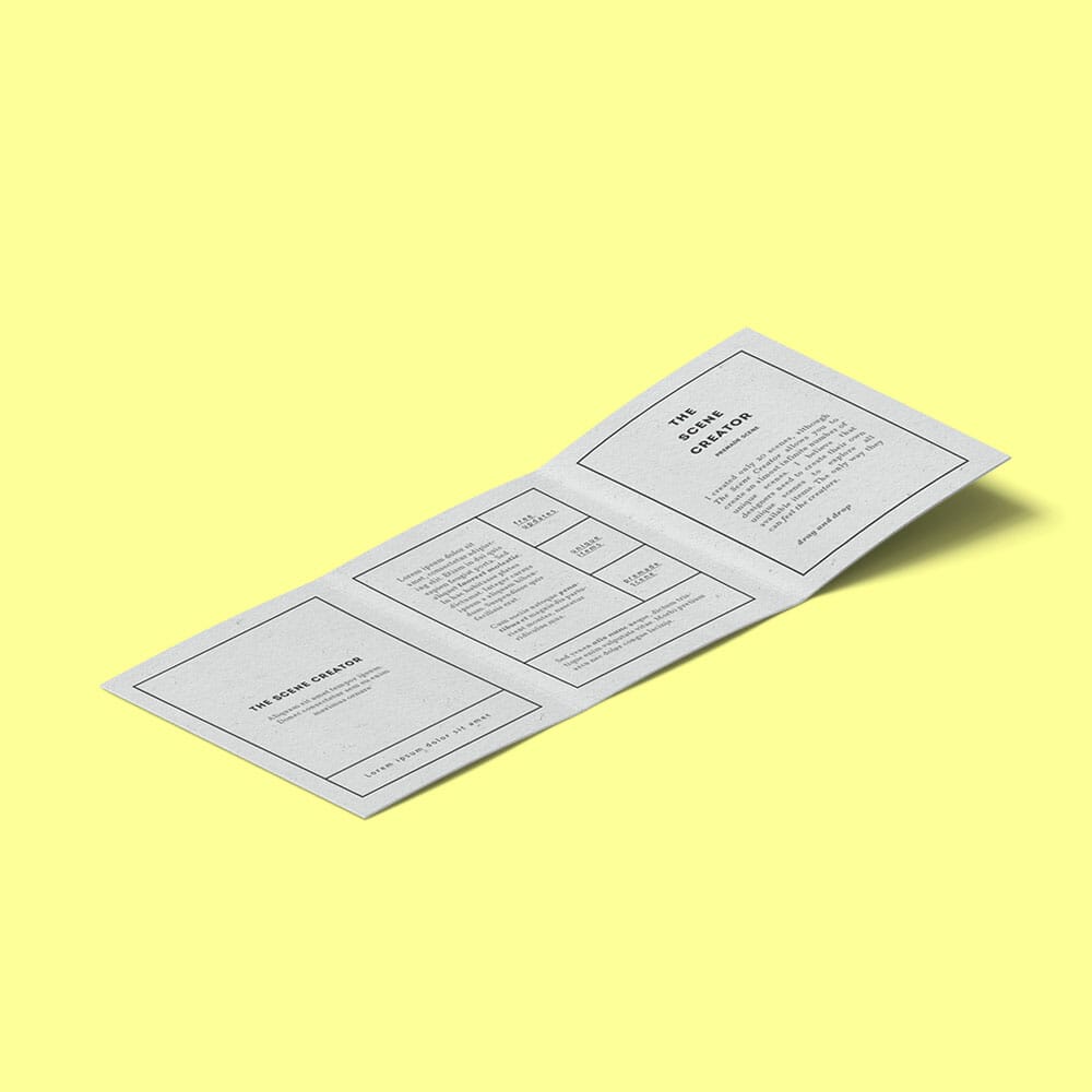 Free Open Business Card Mockup Isometric