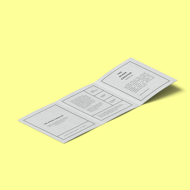 Free Open Business Card Mockup Isometric