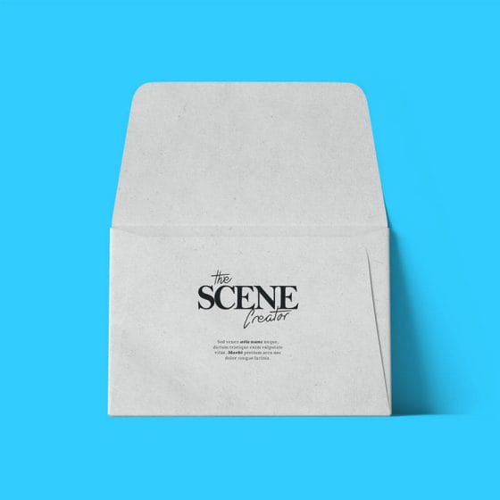 Free Open Front View Envelope Mockup PSD