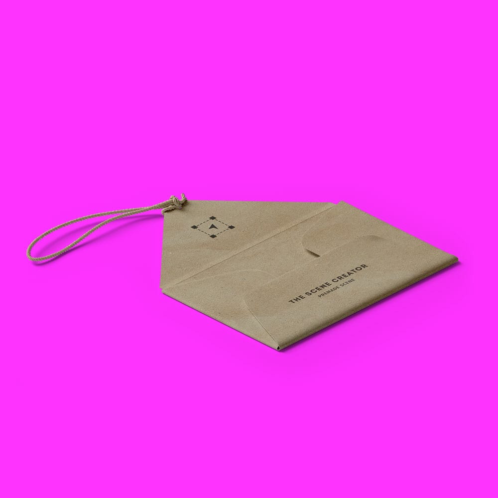 Free Open Isometric Envelope Mockup PSD