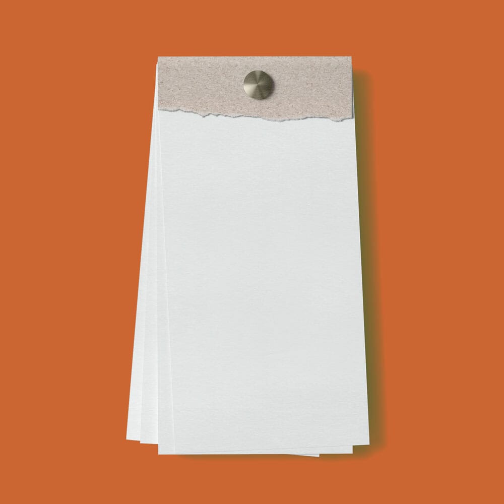 Free Open Tear Off Notepad Mockup Top View