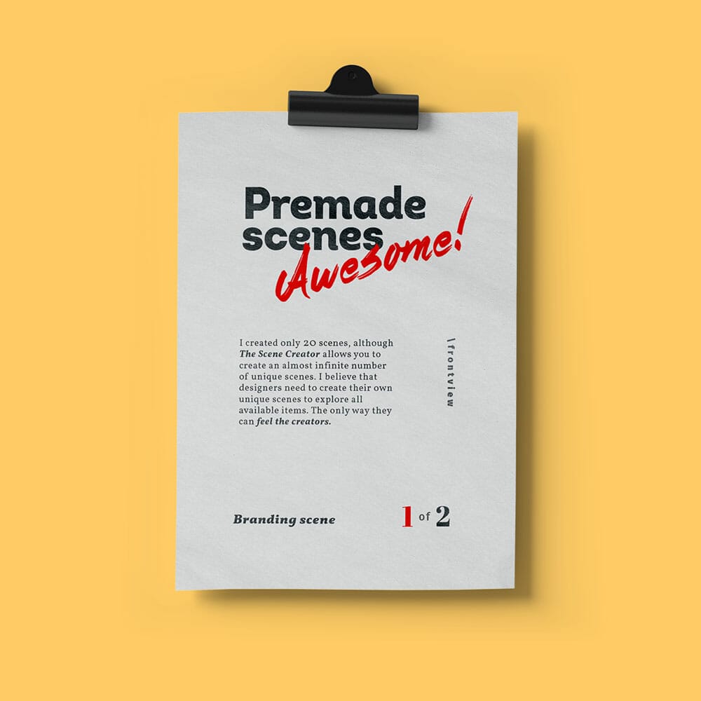 Free Paper With Holder Mockup Front View