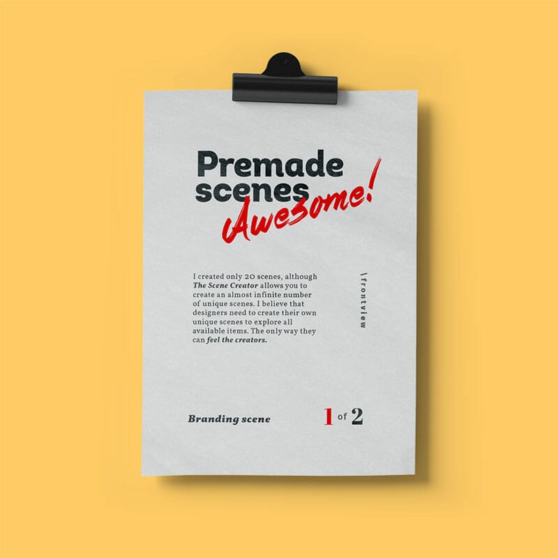 Free Paper With Holder Mockup Front View