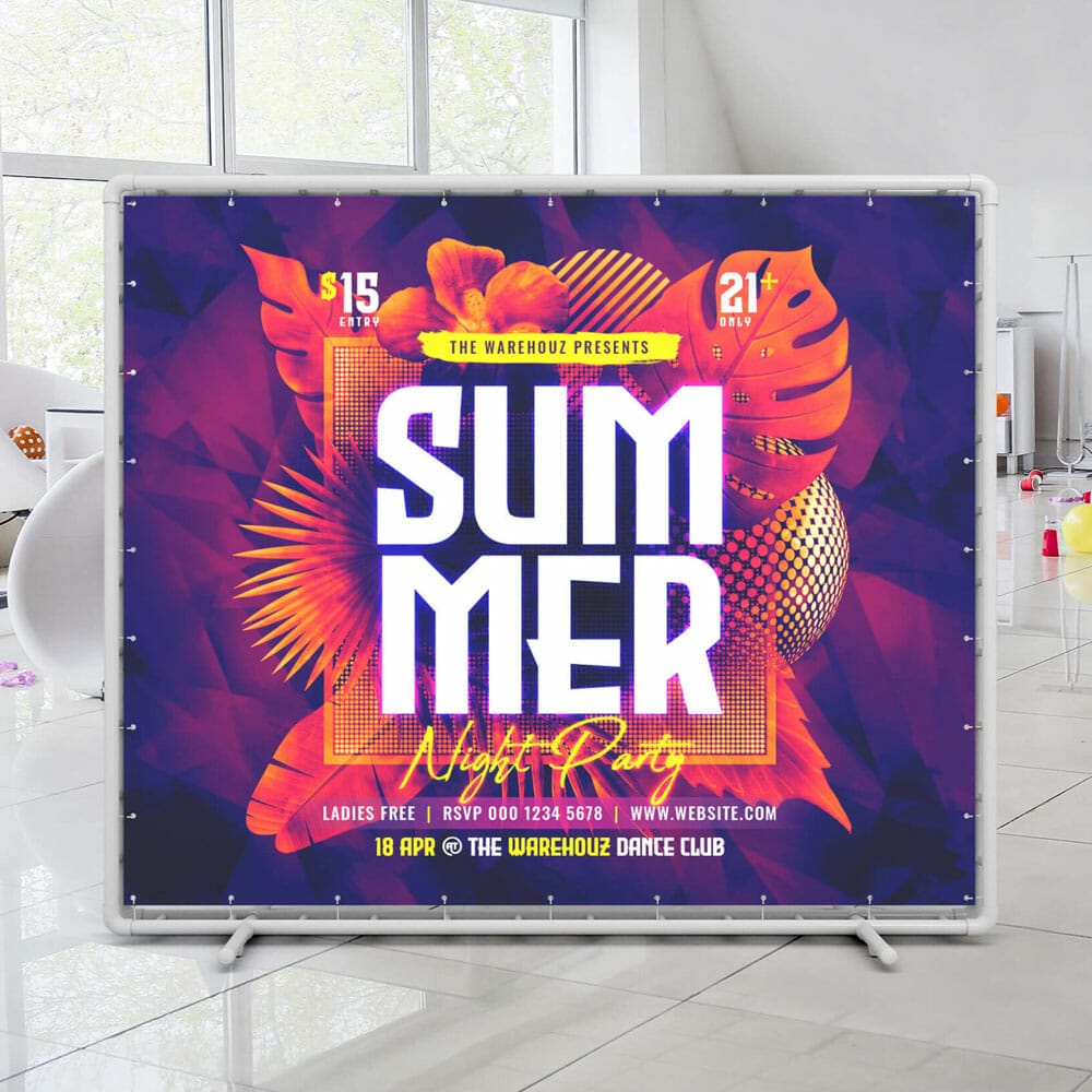 Free Party Backdrop Mockup PSD Template