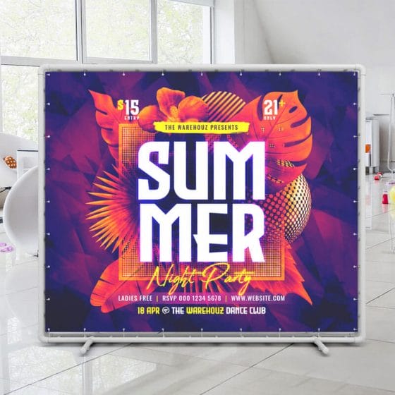 Free Party Backdrop Mockup PSD Template