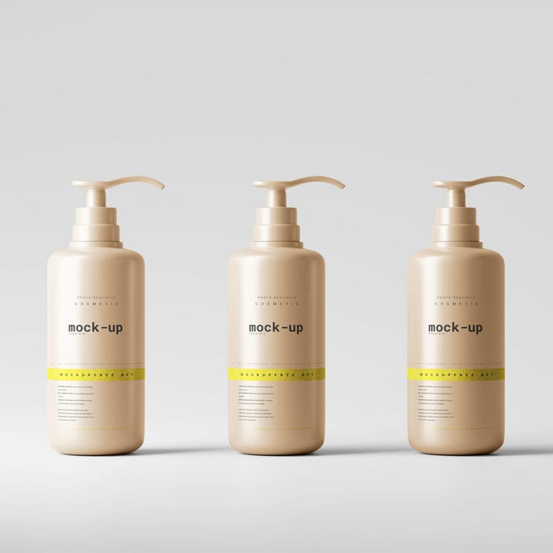 Free Pump Dispenser Bottle Mockup