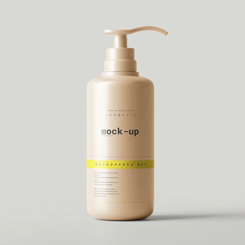 Free Pump Dispenser Bottle Mockup
