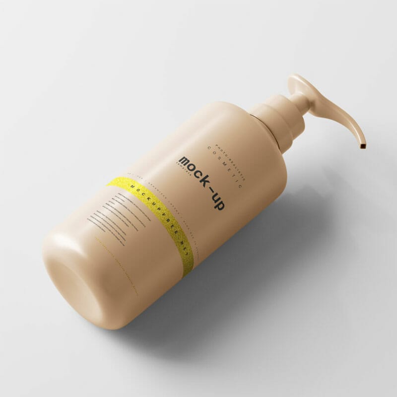 Free Pump Dispenser Bottle PSD Mockup