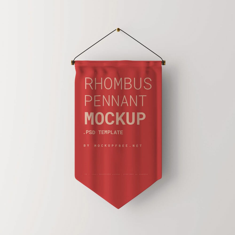 Free Rhombus Pennant Mockup