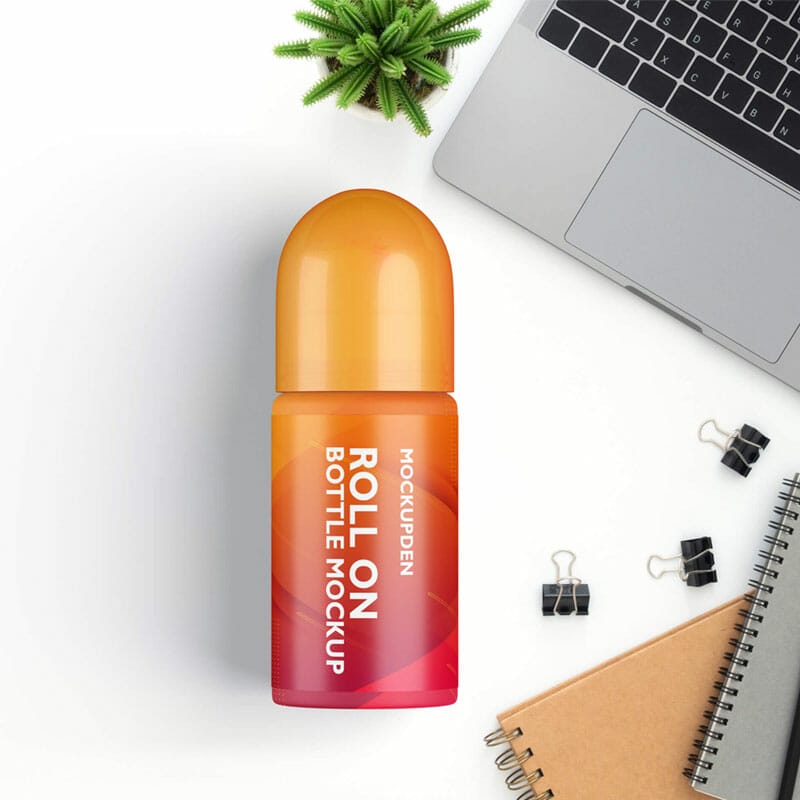 Free Roll On Bottle Mockup PSD Template