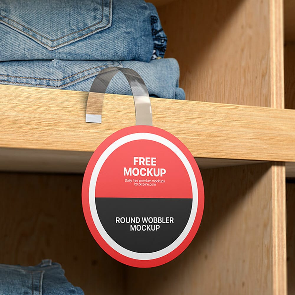 Free Round Wobbler Mockup