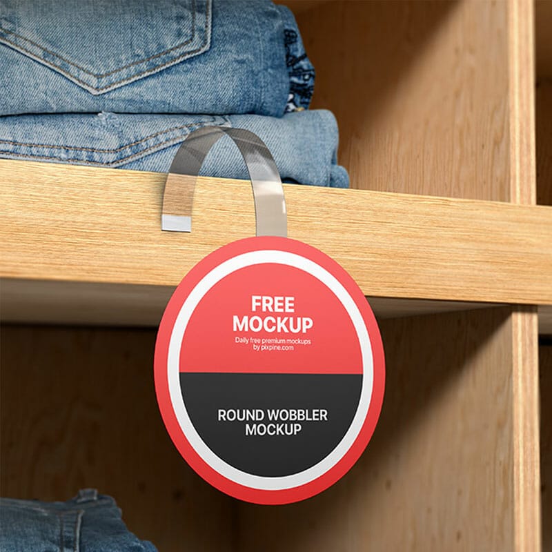 Free Round Wobbler Mockup