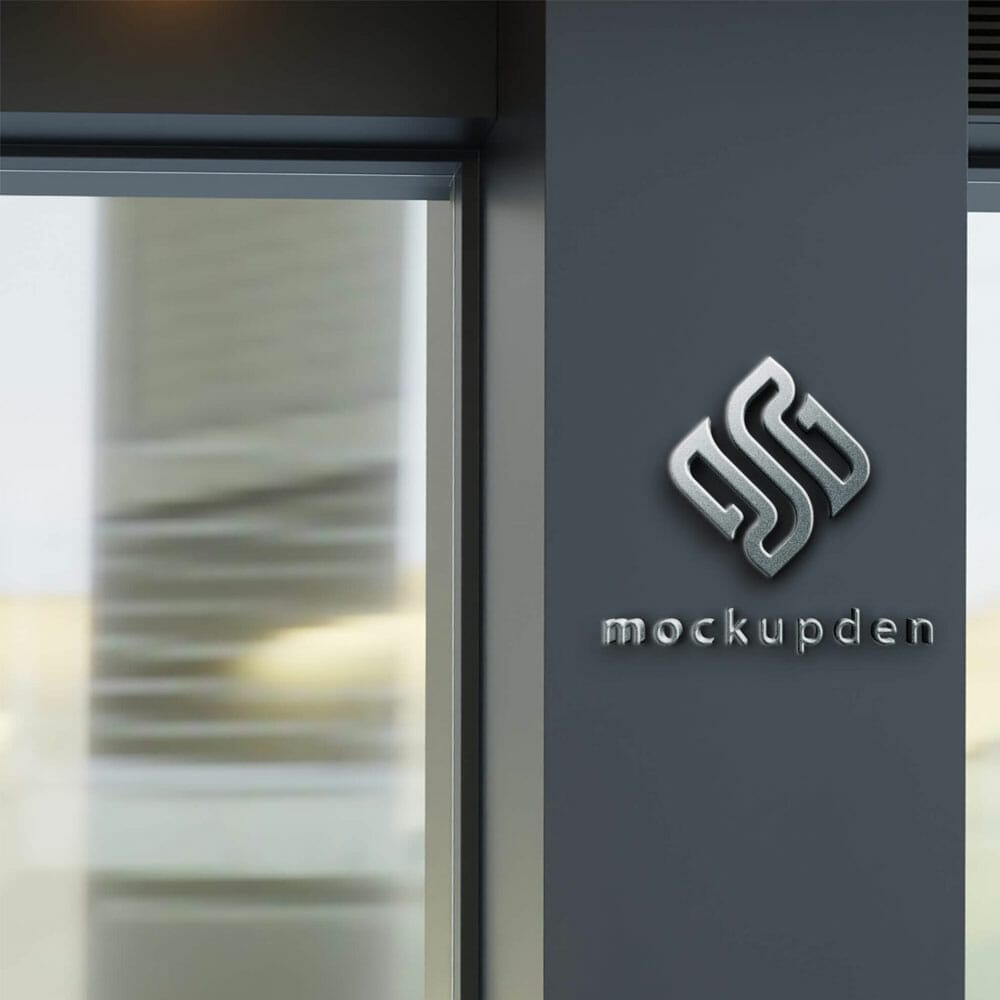 Free Shop Facade Logo Mockup PSD Template