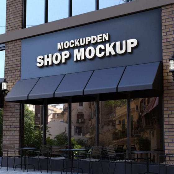 Free Shop Mockup PSD Template