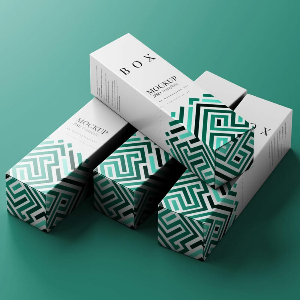 Free Slim Tall Box Mockups