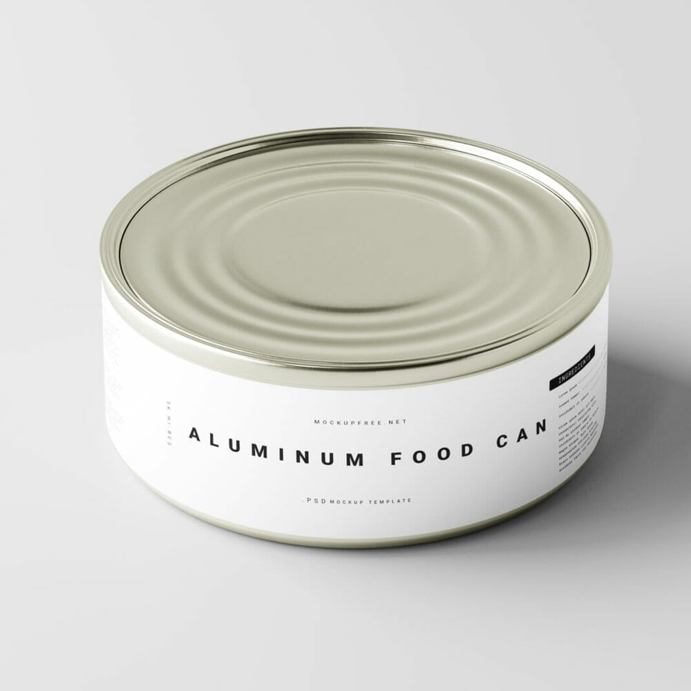Free Small Aluminum Food Can Mockups
