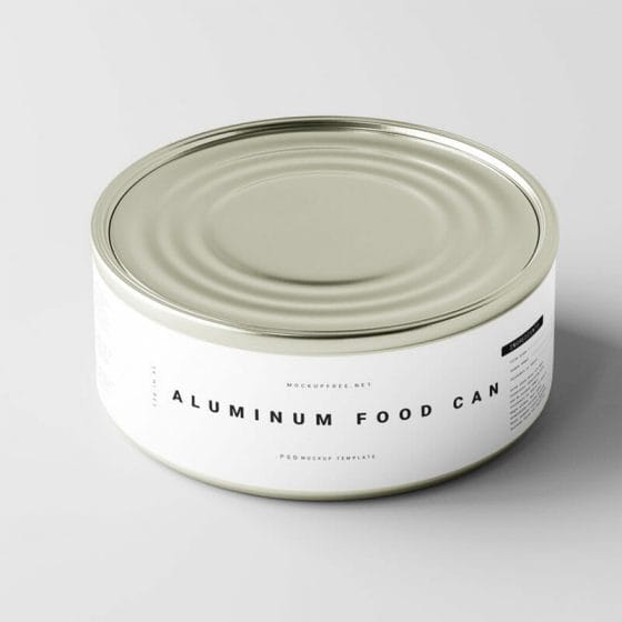 Free Small Aluminum Food Can Mockups