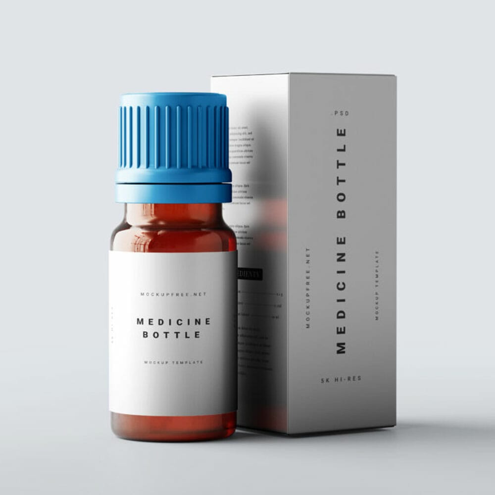 Free Small Medicine Bottle Mockups