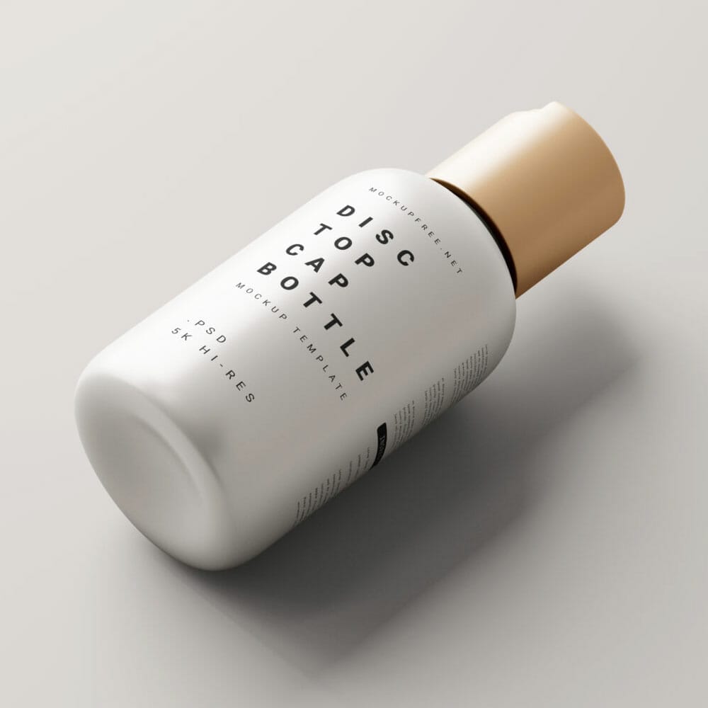 Free Small Press Top Cap Bottle Mockups