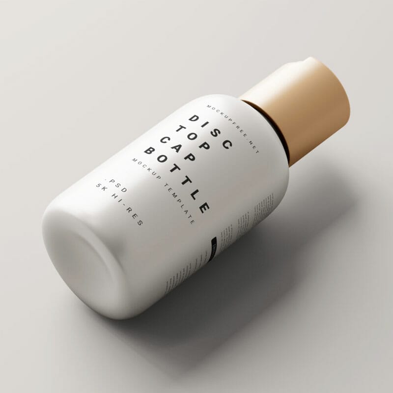 Free Small Press Top Cap Bottle Mockups
