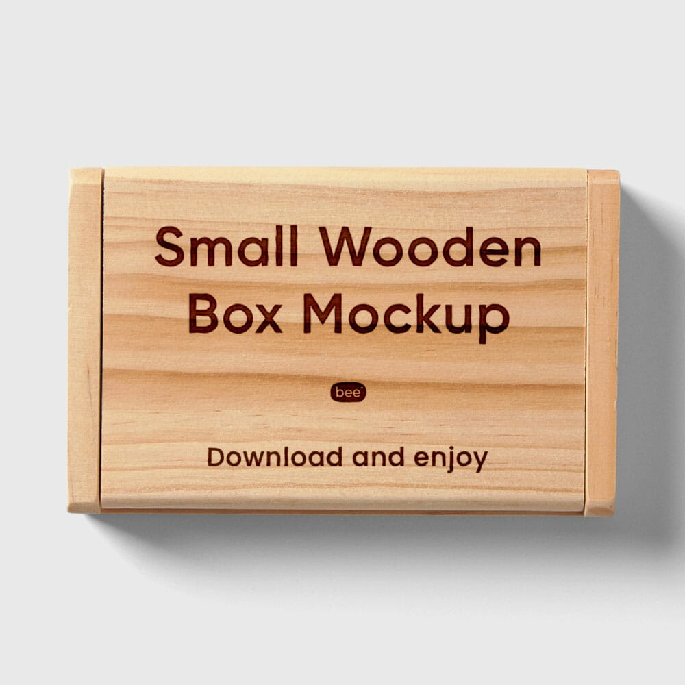 Free Small Wooden Box Mockup