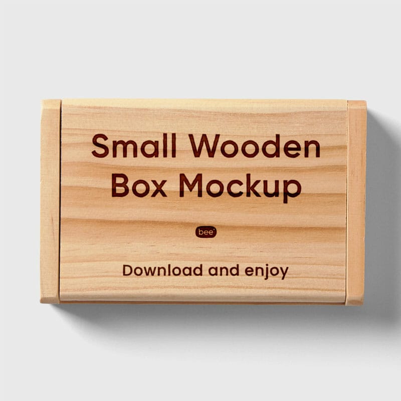 Free Small Wooden Box Mockup