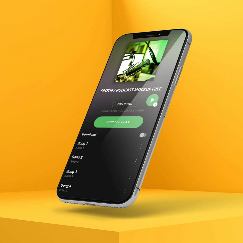 Free Spotify Podcast Mockup PSD Template
