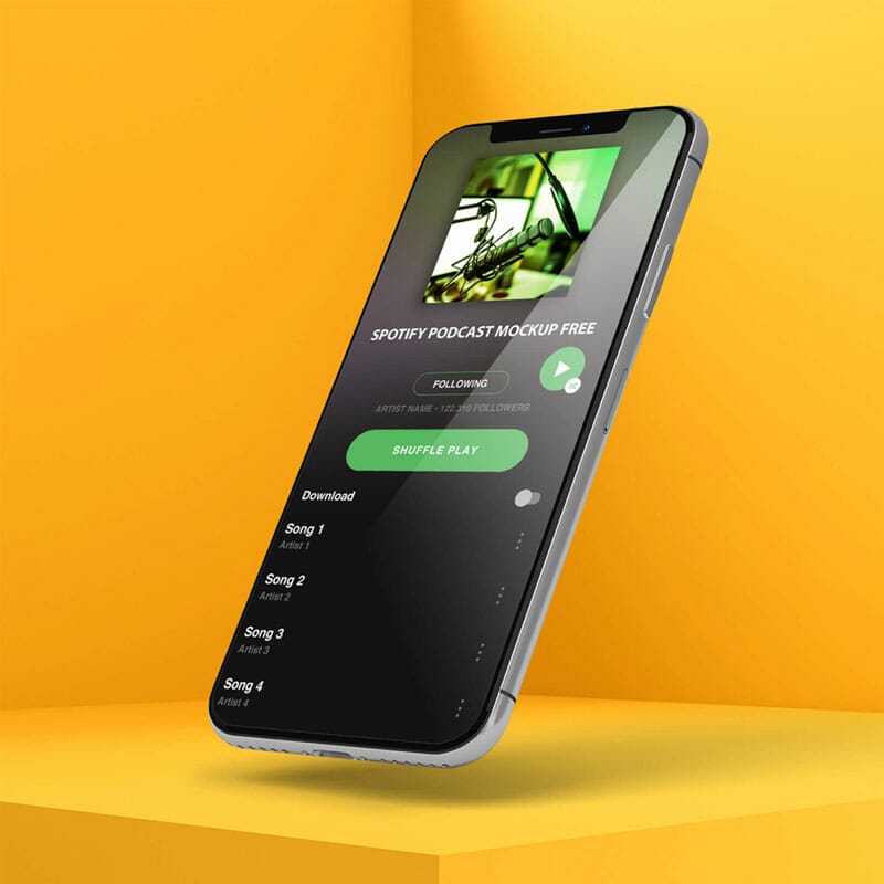 Free Spotify Podcast Mockup PSD Template