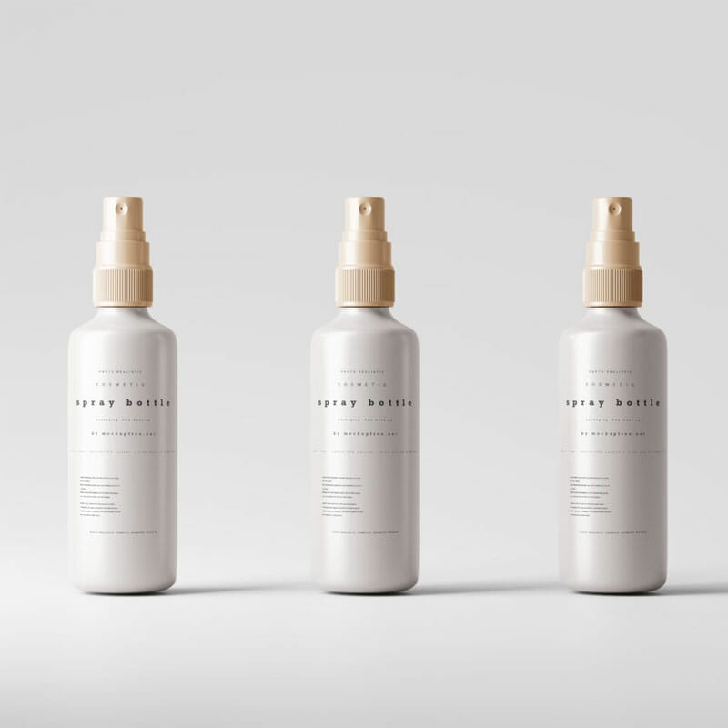 Free Spray Bottle Mockup Set