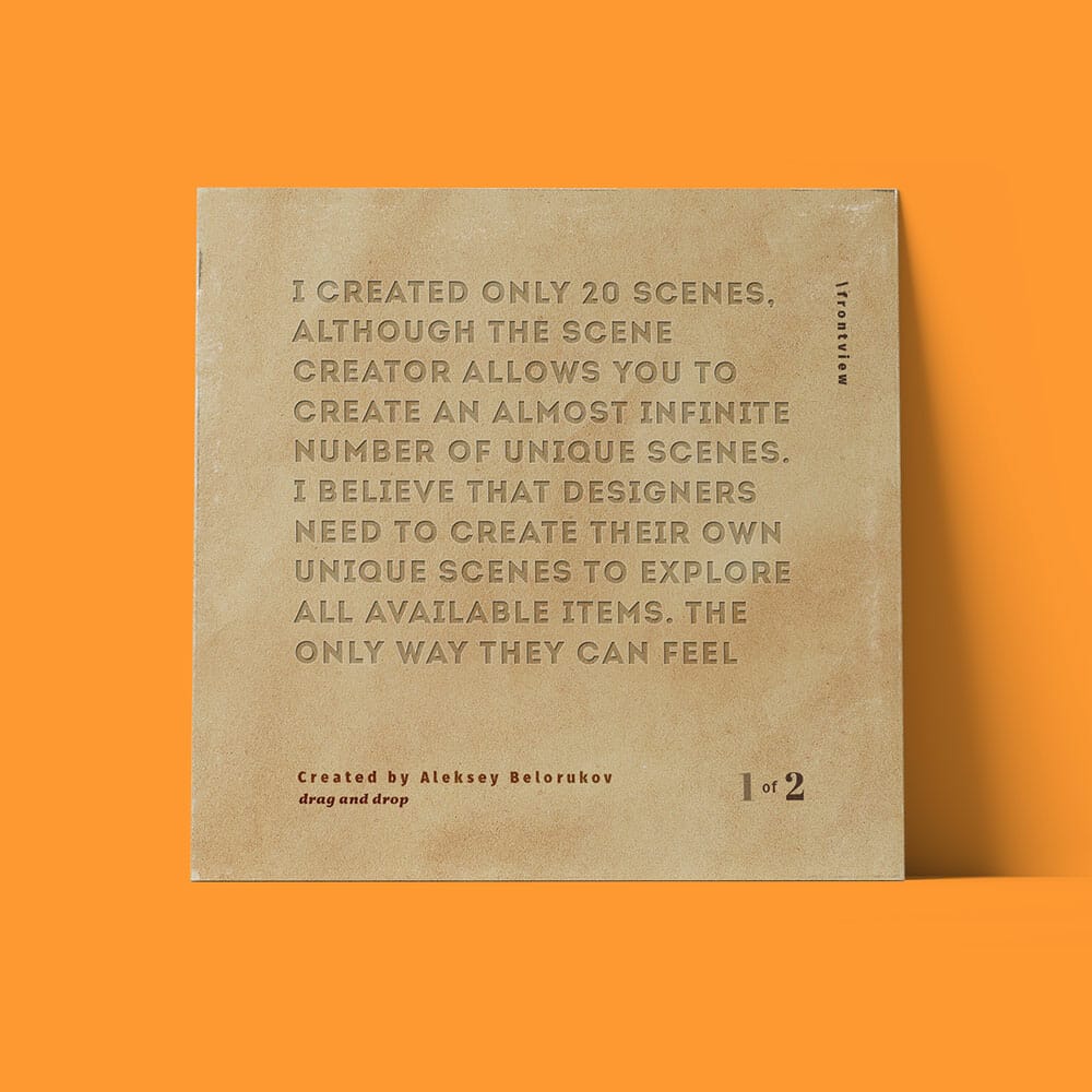 Free Square Business Card Mockup Front View