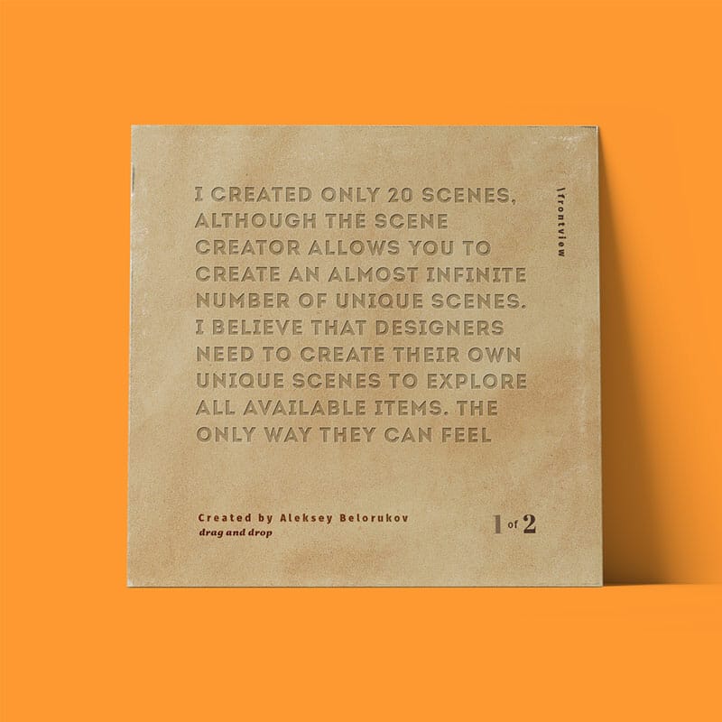 Free Square Business Card Mockup Front View